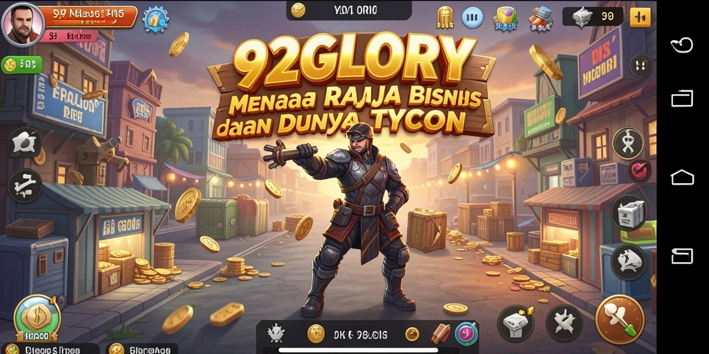Screenshot utama 92GLORY menampilkan keseruan gameplay Tycoon.
