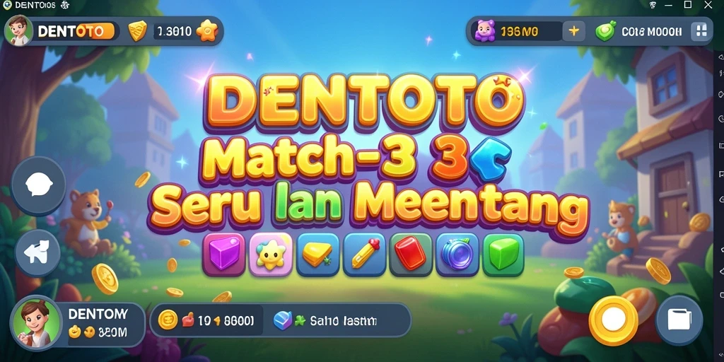 Tangkapan layar DENTOTO menunjukkan gameplay Match-3 yang menarik.