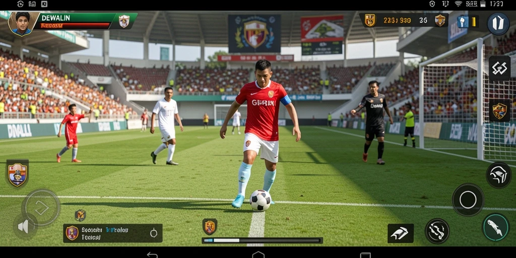 Tampilan gameplay <strong>DEWALIN</strong> yang seru dan mendebarkan dalam sepak bola.