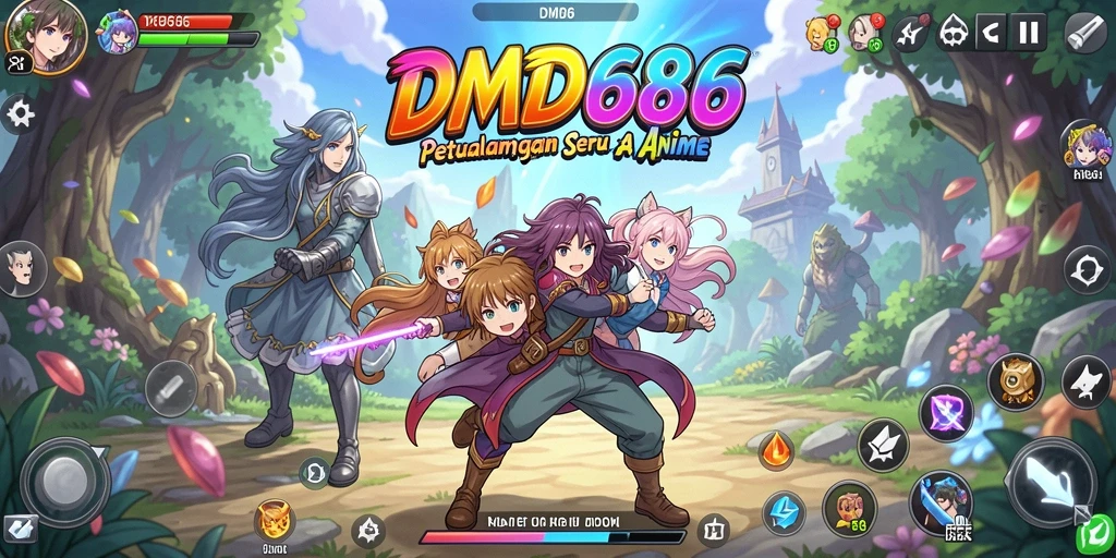 Tampilan gameplay DMD686 yang penuh aksi dan warna.