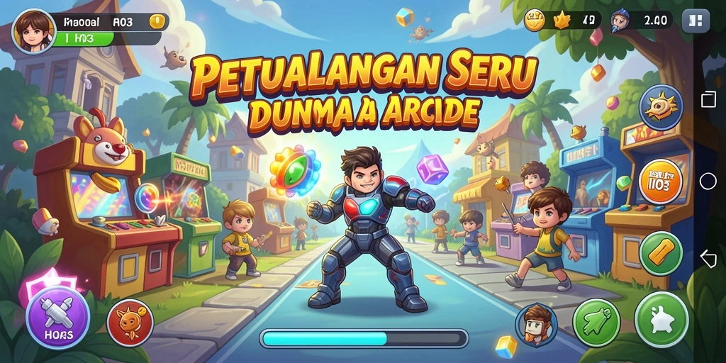 Screenshot gameplay H03 yang penuh aksi dan petualangan arcade.