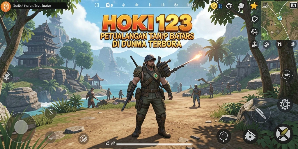 Screenshot gameplay HOKI123 menampilkan dunia terbuka dan penuh petualangan.