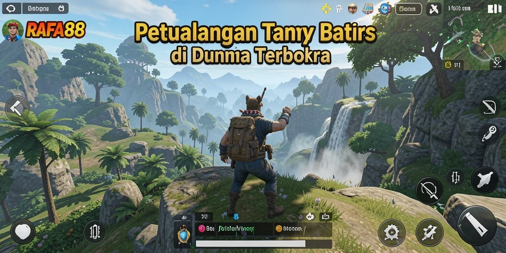 Screenshot gameplay <strong>RAFA88</strong> yang menampilkan dunia terbuka yang luas.