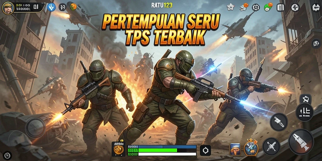 Screenshot menunjukkan aksi pertempuran seru dalam RATU123.