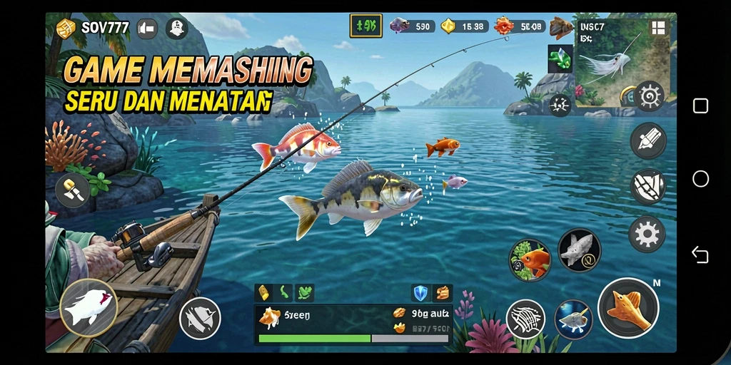 Tampilan menarik gameplay SOV777 saat menangkap ikan.