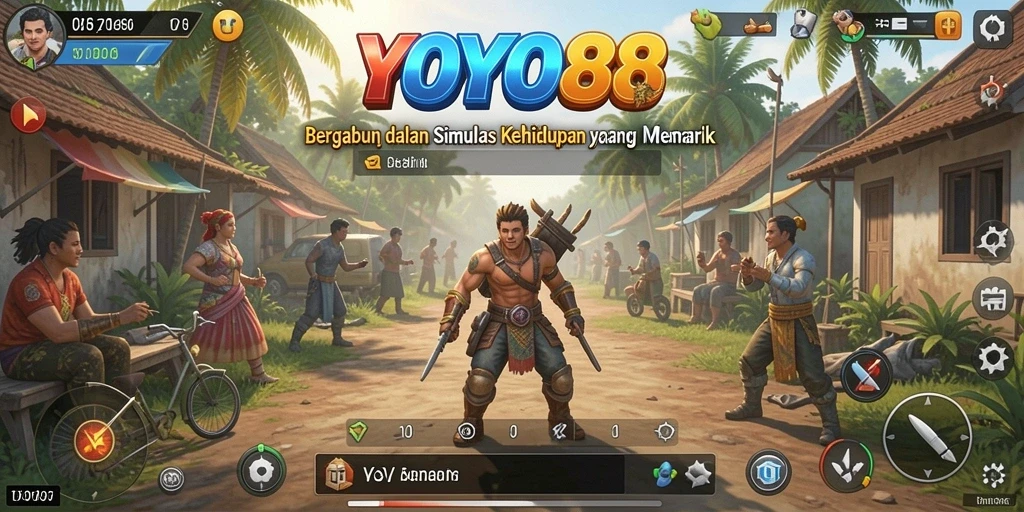 Tangkapan layar utama YOYO88 menunjukkan interaksi pemain dalam dunia virtual.